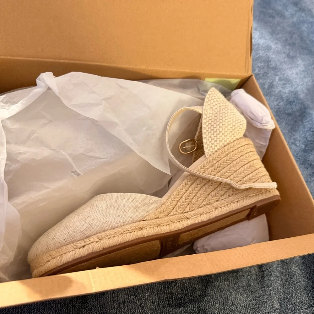 J. Crew Factory Ankle-strap espadrille wedges Size 10 - Picture 16 of 17